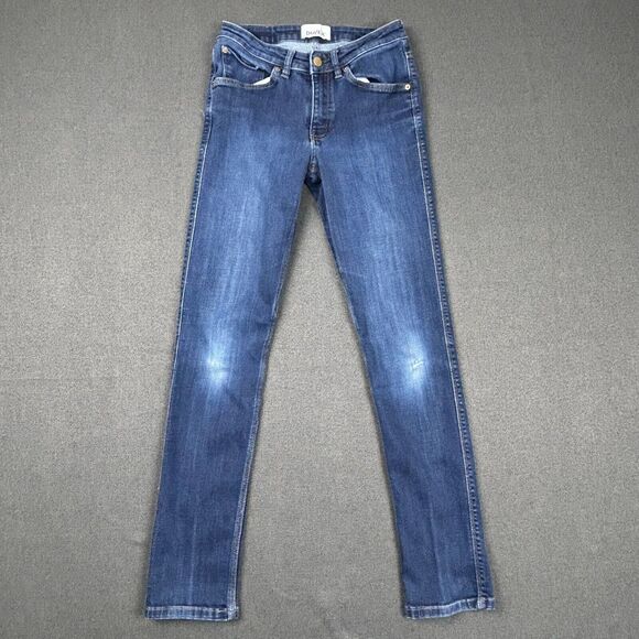 DU/ER Performance Jeans Womens 26x32 Slim Straight Mid Rise Stone Dark Stretch - Picture 1 of 13